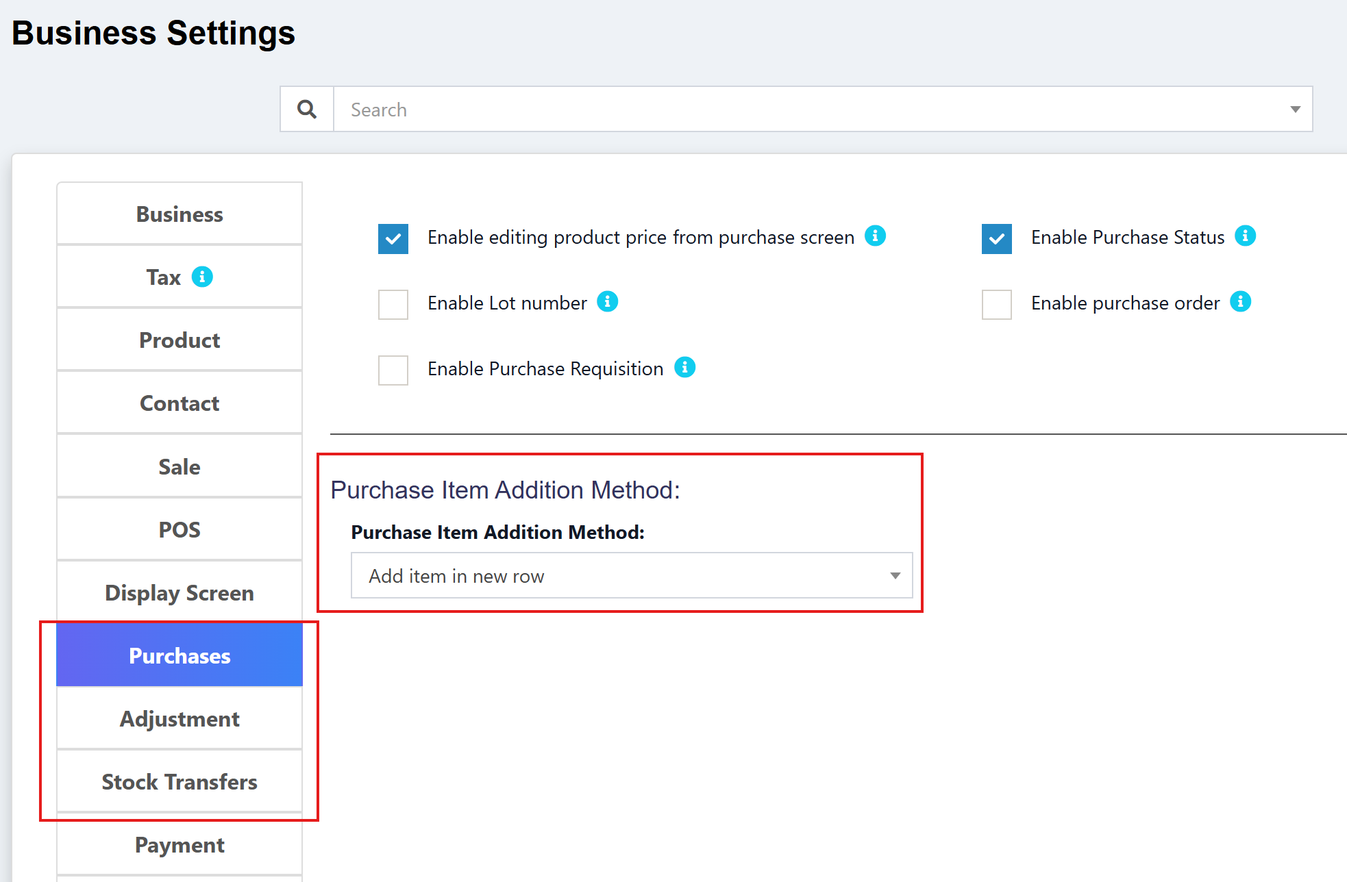 Item Addition Method for Purchase