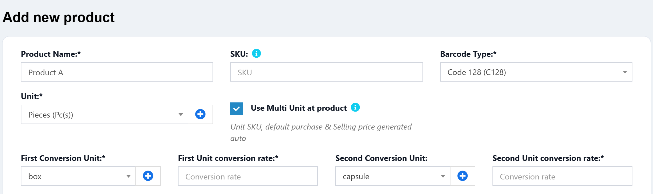 Multi Unit with Purchase Price Feature