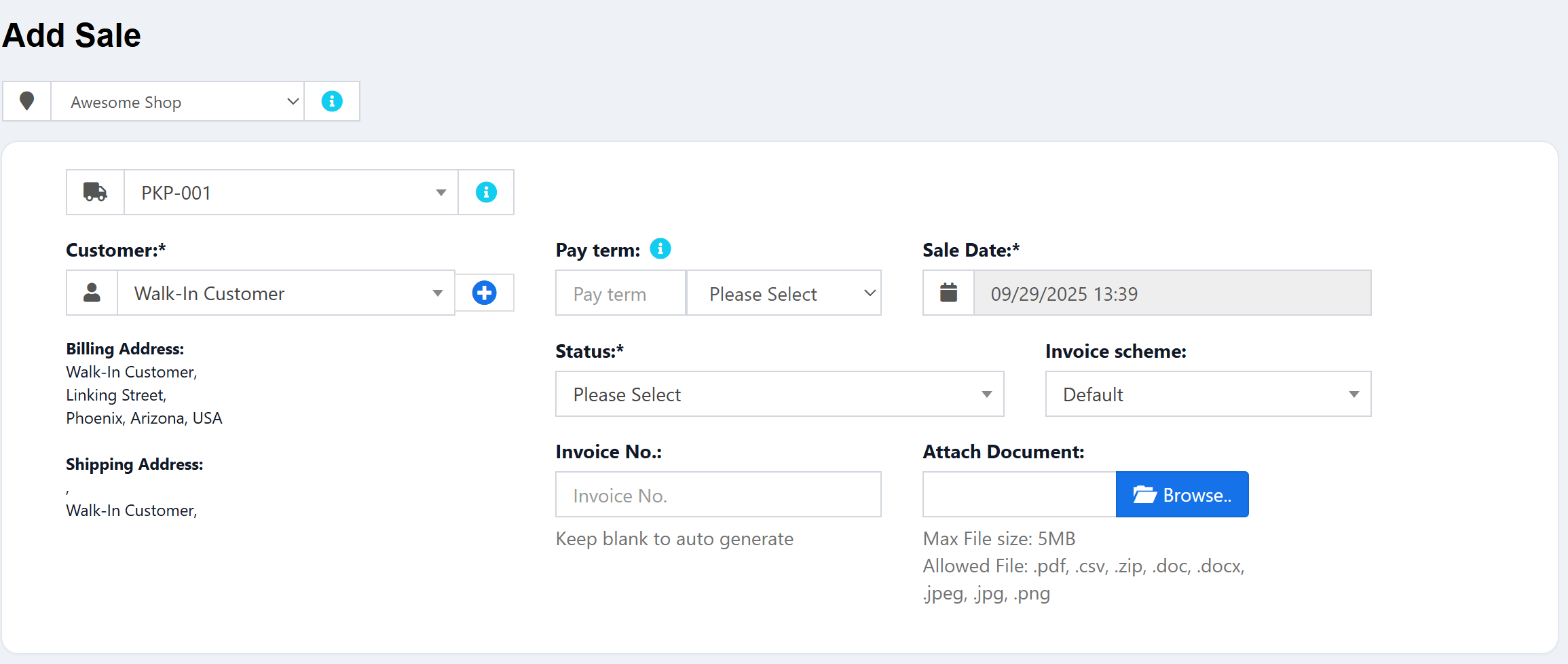 vehicle in sells create page